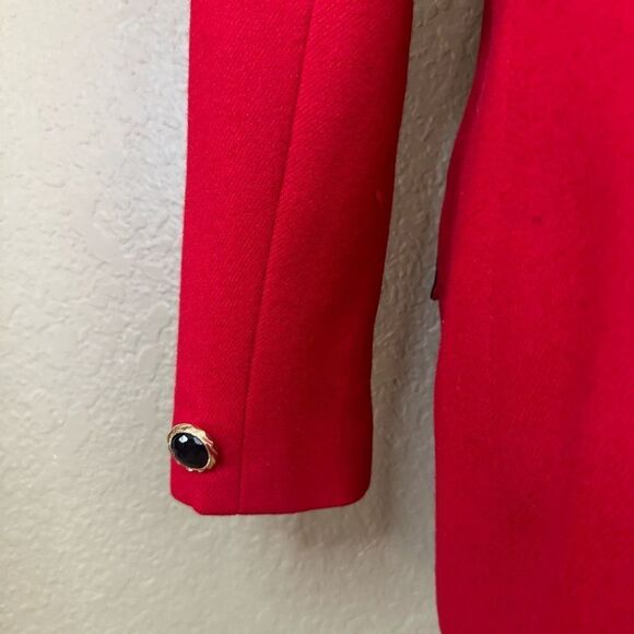 Vintage Oleg Cassini Women’s 12 Petite 100% Wool Lined Red Elegant Blazer - Picture 5 of 7